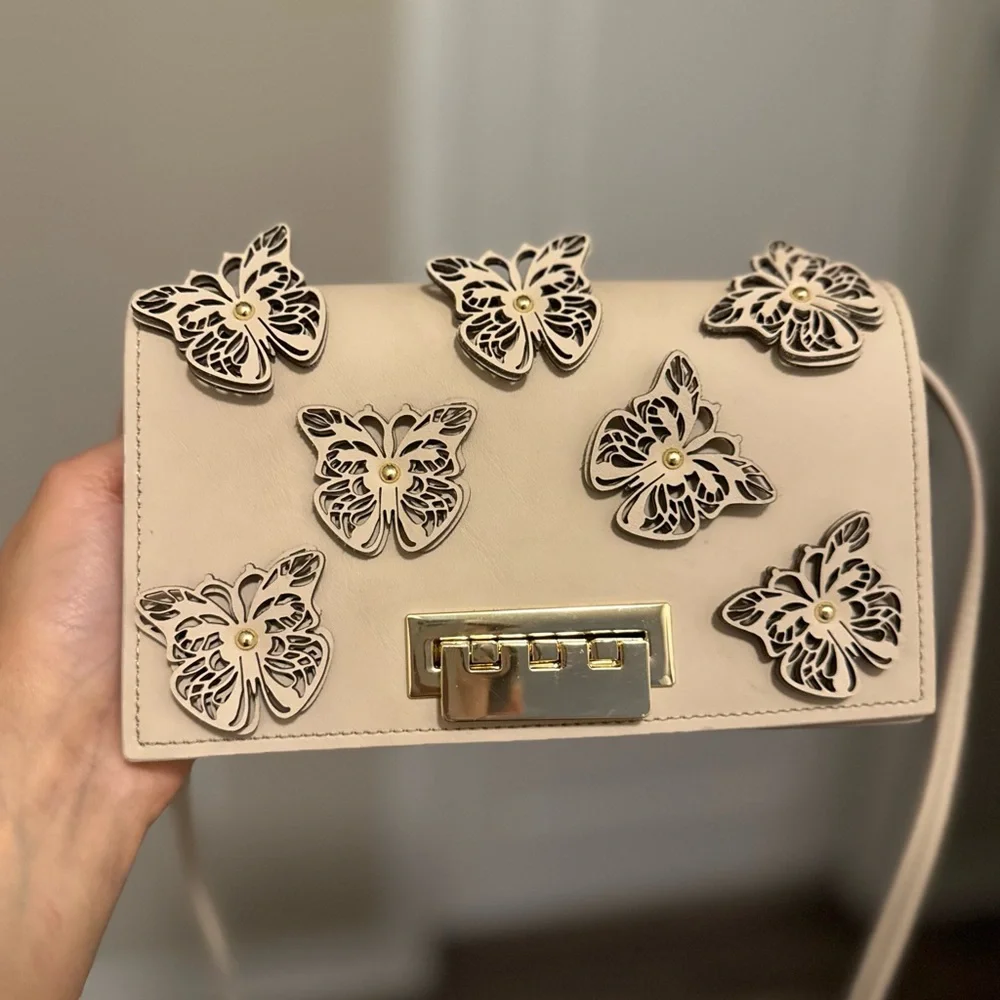 Zac Posen Earthette Butterfly Appliqué Crossbody‎ Bag